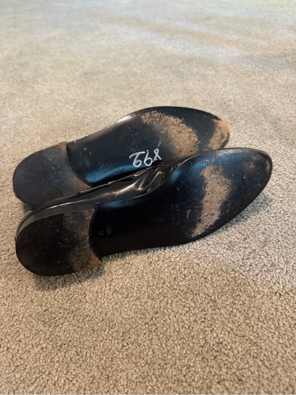 Bally Mens Shoes Size 11M Banner Black Patent Leather Slip On Made In Italy